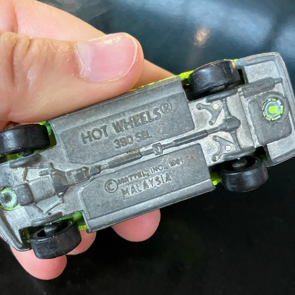 Vintage Hot Wheels 1981 Neon Yellow Mercedes Car